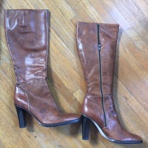 J. Crew cognac stitched leather boots